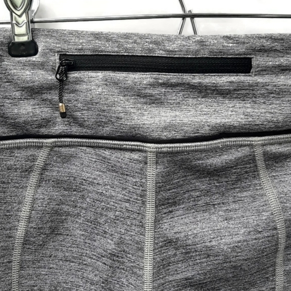 Lululemon Pace Rival heathered gray black Crop leggings Size 6 - Picture 11 of 15